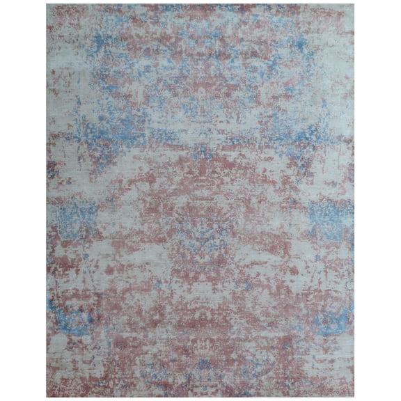 Exquisite Rugs Cassina Blue/Pink Bamboo Silk handloomed Area Rug