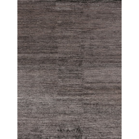 Exquisite Rugs Crush Charcoal/Gray Bamboo Silk Hand-Knotted Area Rug
