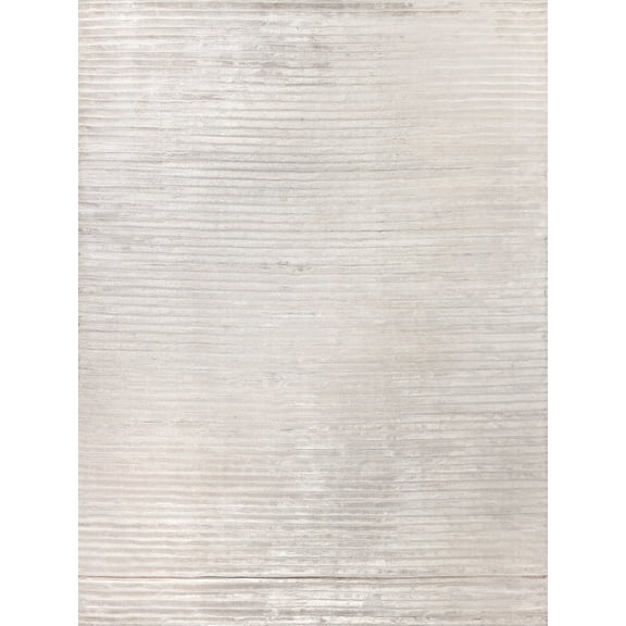Exquisite Rugs High Low Silver Viscose handloomed Area Rug