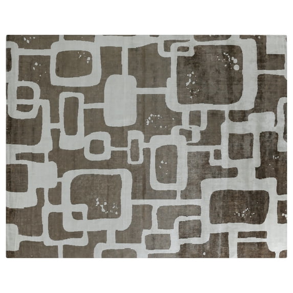 Exquisite Rugs Koda Brown/Silver Bamboo Silk handloomed Area Rug