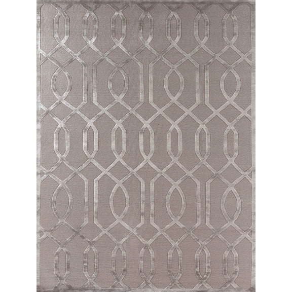 Exquisite Rugs Metro Velvet Light Taupe Wool/Viscose Hand-Knotted Area Rug