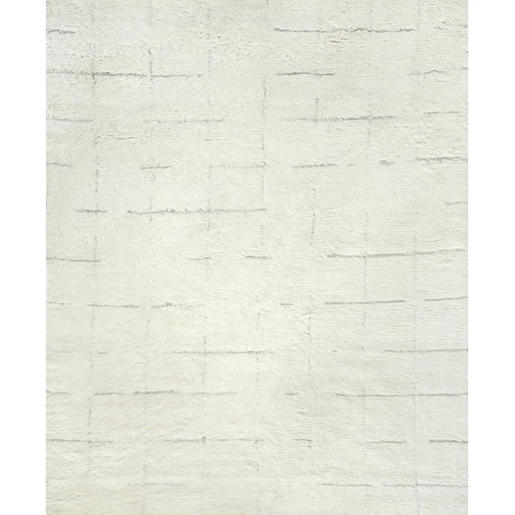 Exquisite Rugs Moroccan Ivory/Gray New Zealand Wool Hand-Knotted Area Rug