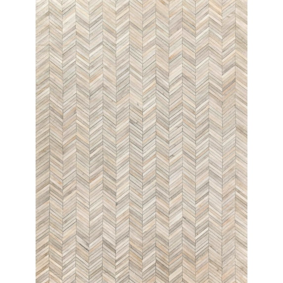 Exquisite Rugs Natural Hide Silver Leather Hide Hand-Tufted Area Rug