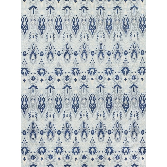 Exquisite Rugs Sarasota Light Blue/Gray New Zealand Wool Hand-Tufted Area Rug