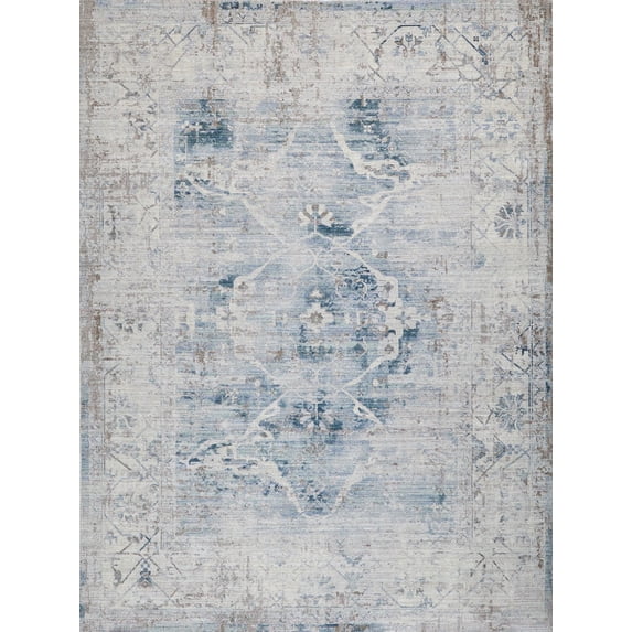 Vintage Looms Light Blue/Beige Polyester powerloom Area Rug