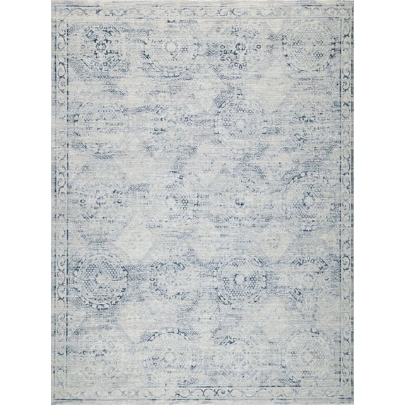 Vintage Looms Light Blue/Blue Polyester powerloom Area Rug