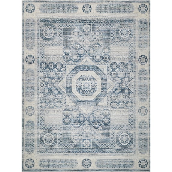 Exquisite Rugs Vintage Looms Light Blue/Blue Polyester powerloom Area Rug