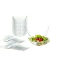 thumbnail image 1 of Exquisite Serving Bowl combo - 12 Medium Clear Salad Bowls (32oz) - With Clear Plastic Deluxe Salad Cutlery - 36 Count, 1 of 15