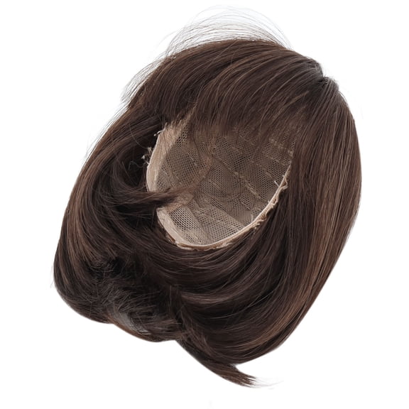 Exquisite Short Straight Doll Wig with Bangs Shoulder Length Soft Synthetic Hair Upgrade Accessory for 1/3 BJD Custom Dolls 8-9 inches / 21-24 cm Dark Brown Styling Piece