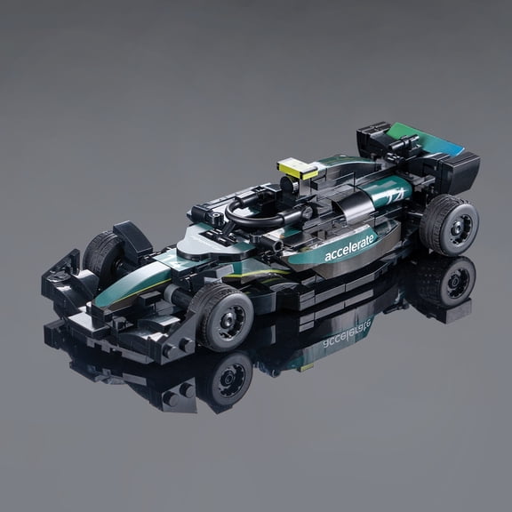 Exquisite Simulation Building Block Series Mini AMR24 Race Car Model Kits MOC Creative Children's Birthday Gifts Toys Vehicle