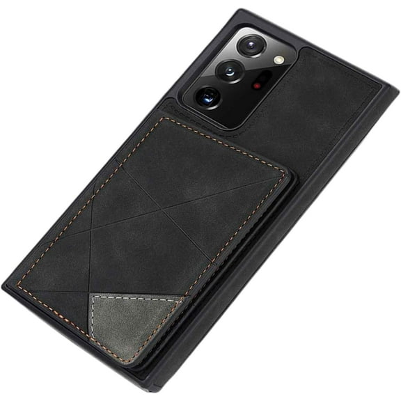 Exquisite Skin-Friendly PU Phone case with Versatile Card Holder Stand for Samsung Galaxy A12 A51 A52 S A53 A71 4G 5G Note 20 Ultra Back Cover Soft Dropproof TPU Lining(Black,A51 4G)