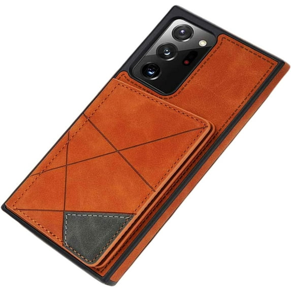 Exquisite Skin-Friendly PU Phone case with Versatile Card Holder Stand for Samsung Galaxy A12 A51 A52 S A53 A71 4G 5G Note 20 Ultra Back Cover Soft Dropproof TPU Lining(Brown,A71 4G)