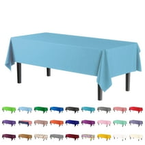Exquisite Sky Blue Plastic Tablecloth Cover - 54" x 108" - Heavy Duty - Disposable - Single Count