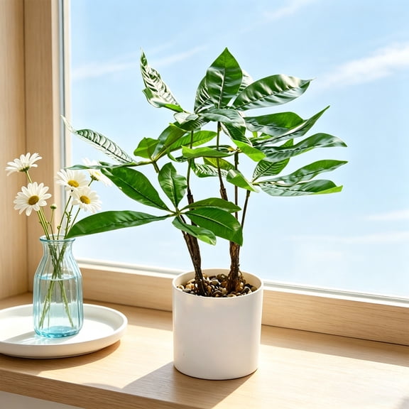 Exquisite Small Artificial Potted Plant, durable synthetic material avoid withering decay, fine leaf detail present lively landscape, mini bonsai ornament spruce up home indoor leisure scenes