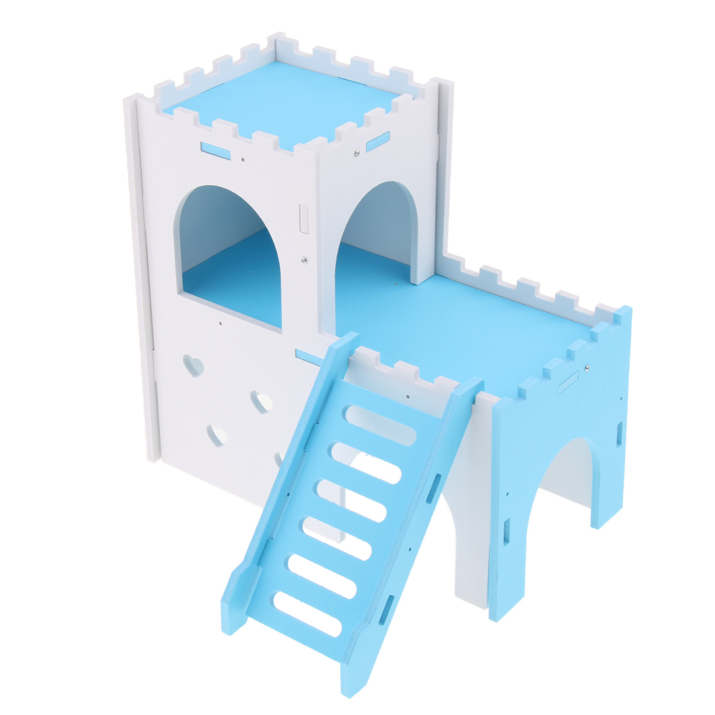 Exquisite Small Pet Sleeping Toy Hamster Lookout House Hamster House Cage Blue