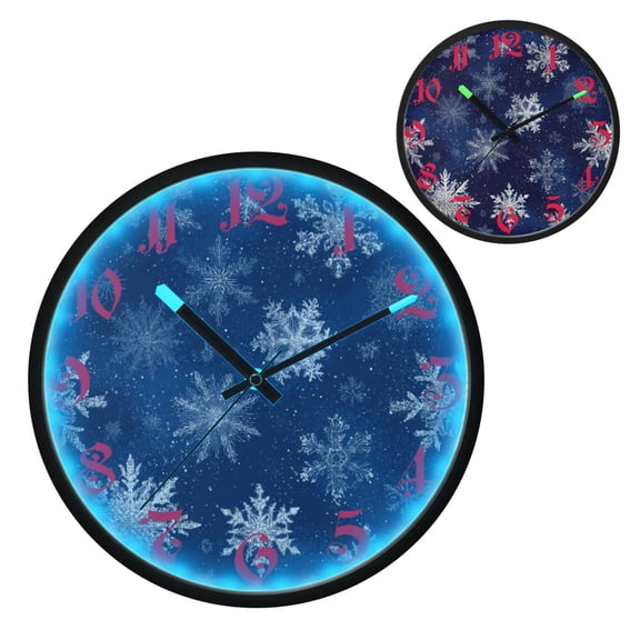 Exquisite Snowflaked Luminous Wall Clock with Sound-Activated LED 12-Inch Silent Acrylic Timepiece for Bedroom Livingroom or Office