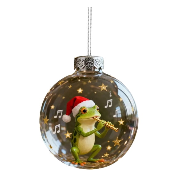 Exquisite Spherical Three Dimensional Christmas Frogs Ornament Home Decoration Round Hanging Ornament