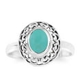 thumbnail image 1 of Exquisite Swirl Frame Oval Green Turquoise Sterling Silver Ring for Female Anniversary Size-9, 1 of 4
