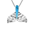 thumbnail image 1 of Exquisite Swirls Ocean Whale Tail Blue Turquoise Sterling Silver Necklace, 1 of 6