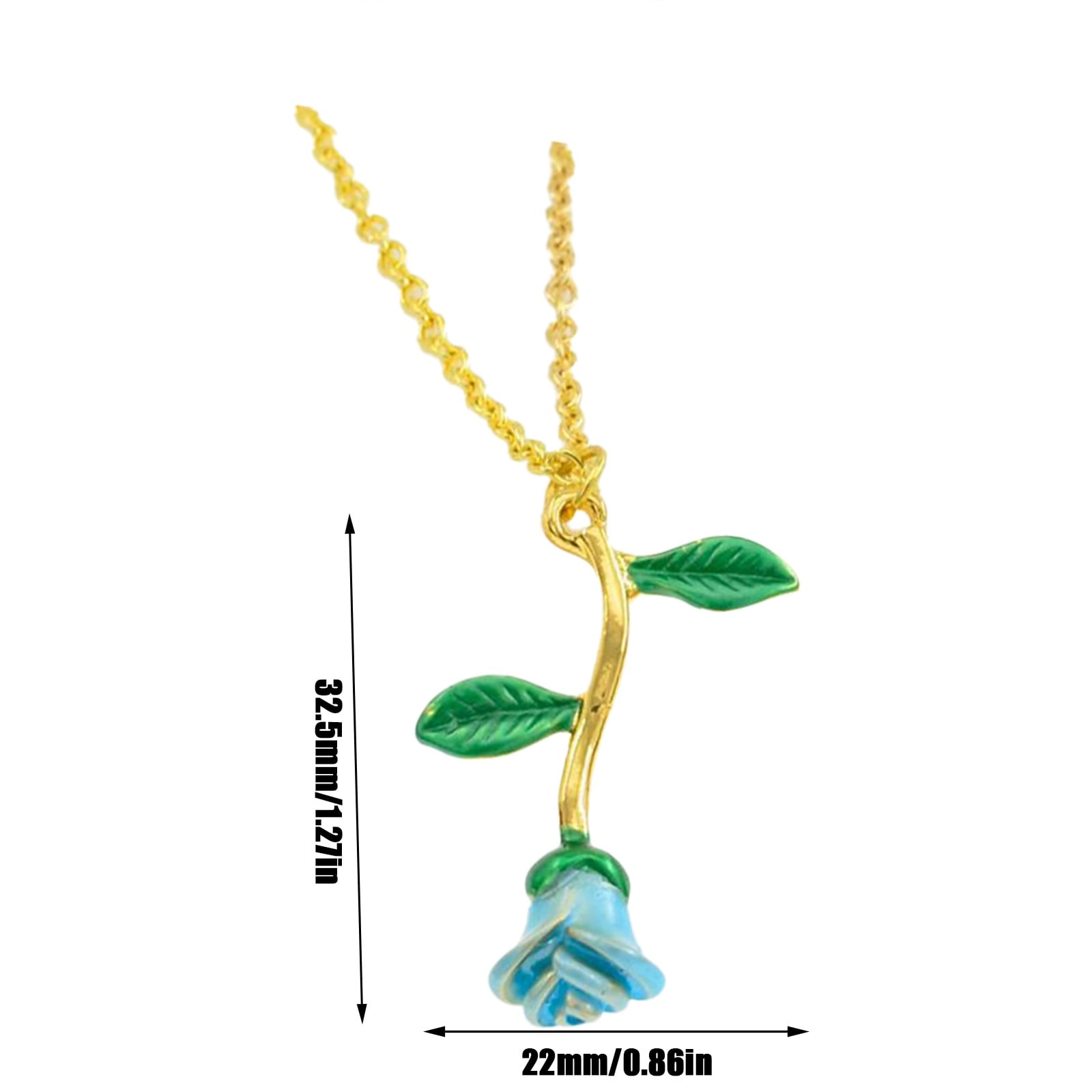 Exquisite ThreeDimensional Branch Rose Necklace Multicolor Alloy Rose