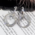 thumbnail image 1 of Exquisite Trendy Sparking Zircon Gold Hoop Earrings for Women Diamond Rhinestone Round Circle Earrings Party Jewelry Gifts, 1 of 2