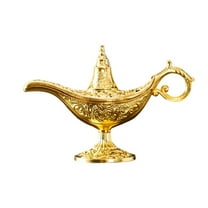 Exquisite Vintage Style Aladdin's Magic Lamp Replica Decorative Gold Genie Lamp for Home Decor and Gifts