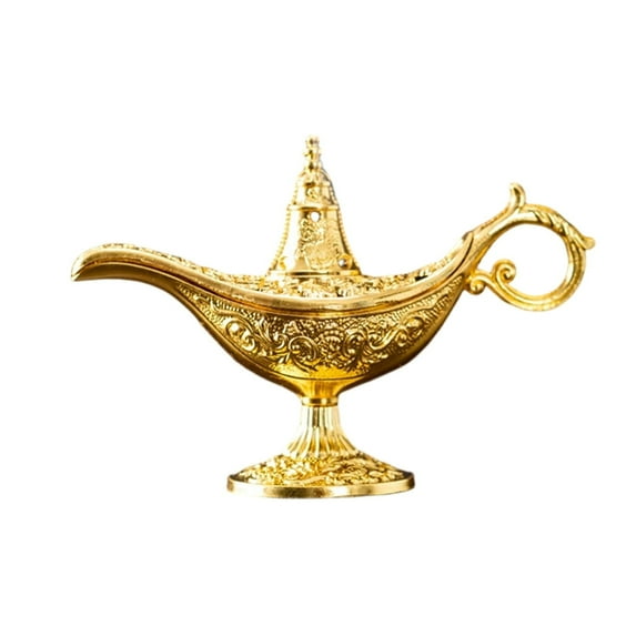 Exquisite Vintage Style Aladdin's Magic Lamp Replica Decorative Gold Genie Lamp for Home Decor and Gifts