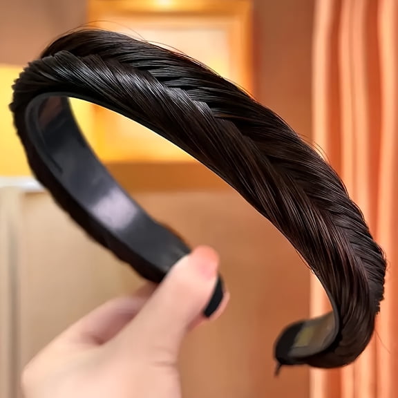 Exquisite and Vivid Fishtail Braid Headband - Invisible Fake Hair Headband, Perfect for Girls' Casual Parties, Outdoor Decor, Photo Props, and Stage Performance Accessories - Must-Have