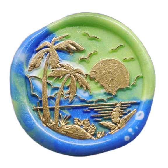 Exquisite Wax Stamp Replacement for Head Hawaii Island Theme Design 0.98'' for DIY Scrapbooking Card Making Sealing Enve