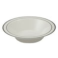thumbnail image 1 of Exquisite Wedding & Party Dinnerware, Disposable Plastic Soup Bowls (14 Oz) - Cream with Gold Rim - 40 Pack, 1 of 4