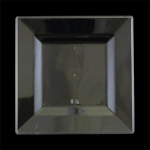 Exquisite Wedding & Party Dinnerware, Disposable Plastic Square Dinner Plates (9.5 Inch) - Clear - 40 Pack