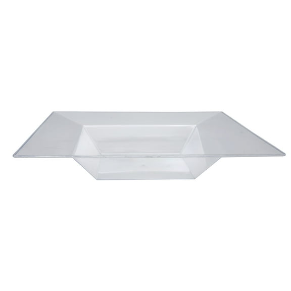 Exquisite Wedding & Party Dinnerware, Disposable Plastic Square Soup Bowls (12 Oz) - Clear - 40 Pack
