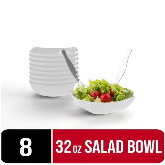 Exquisite White Disposable Premium Hard Plastic Bowl, Party, Salad, Snack and Fruit Bowl
