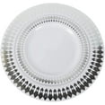 thumbnail image 1 of Exquisite White/Silver Radial Wedding & Party Dinnerware Disposable Plastic Plates 10.25" 40 Pack, 1 of 8
