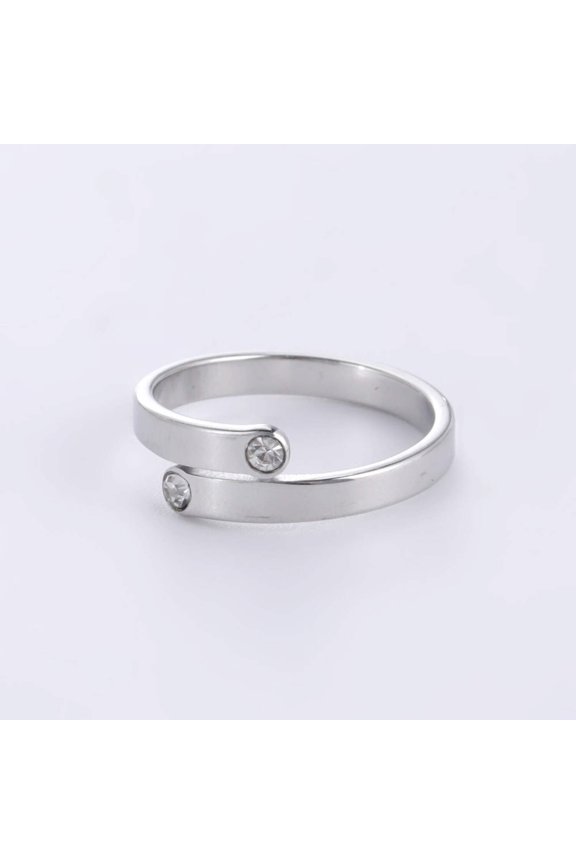 Exquisite Womens Titanium Steel Rhinestone Ring: Simple Style, Average Size, Ideal for Festivals