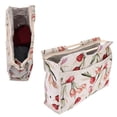 thumbnail image 1 of Exquisite Wood Handle Fabric Storage Bag for Knitting Needles Sewing Tools (Red Flower), 1 of 5