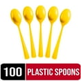 thumbnail image 1 of Exquisite Yellow Disposable Spoons - Yellow Plastic Spoons - 100 Count, 1 of 10