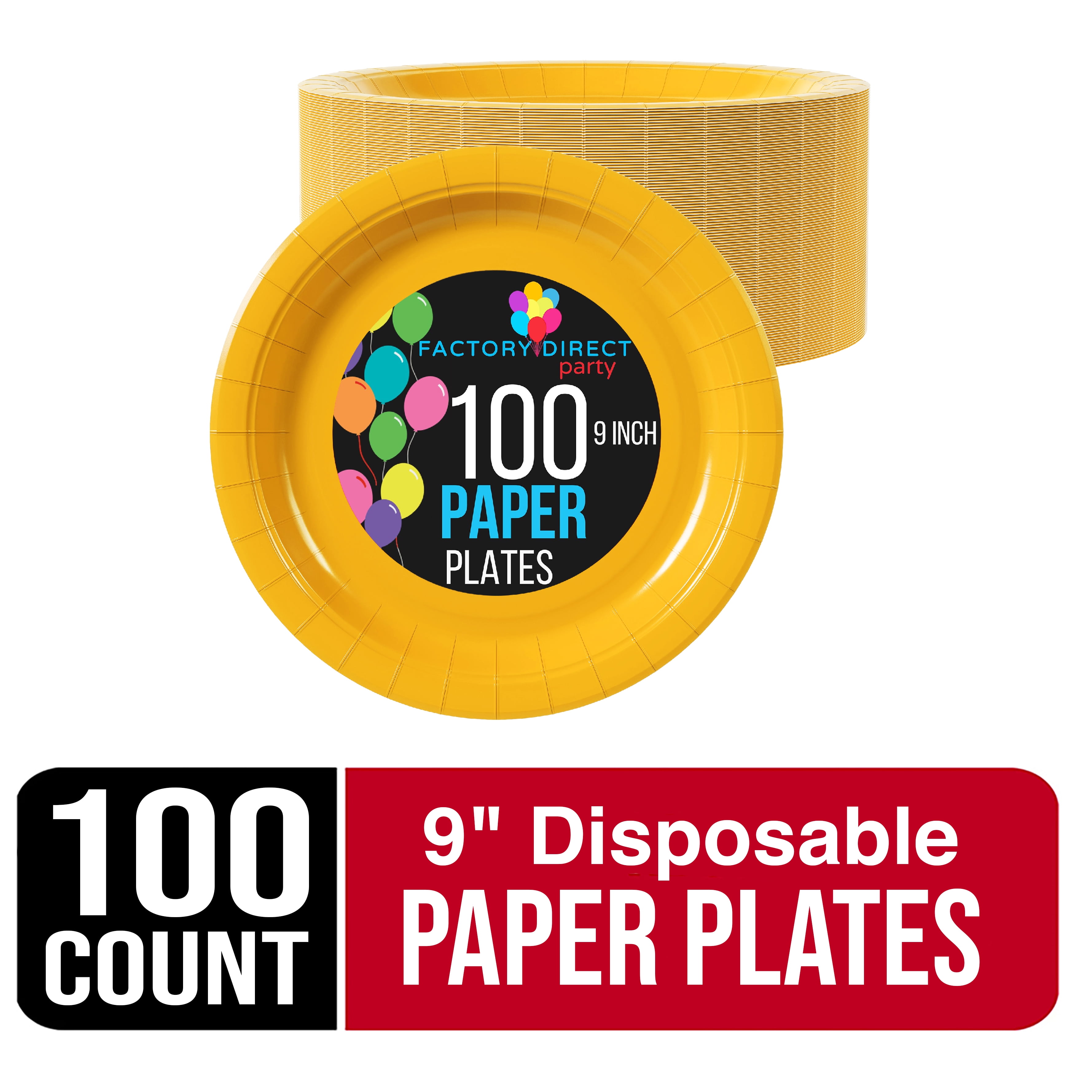 9 Paper Plates, 16 Count, Gold in 2023