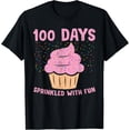 thumbnail image 1 of Exquisite and comfortable-100 Days Sprinkled With Fun Cupcake 100th Day Of School Girl T-Shirt, 1 of 4