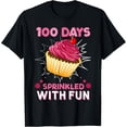 thumbnail image 1 of Exquisite and comfortable-100 Days Sprinkled With Fun Cupcake 100th Day Of School Girl T-Shirt, 1 of 4