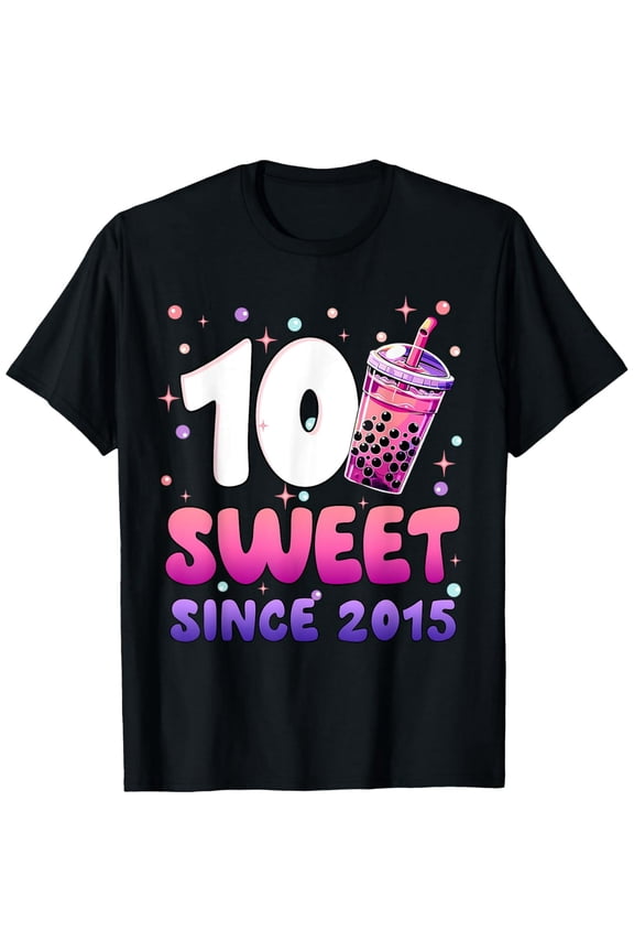 Exquisite and comfortable-10th Birthday Girl 10 Yrs Old Bday Bubble Boba Tea Anime T-Shirt
