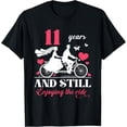 thumbnail image 1 of Exquisite and comfortable-11th Wedding Anniversary Party 11 Years Still Enjoy The Ride T-Shirt, 1 of 4