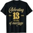 thumbnail image 1 of Exquisite and comfortable-13 Years Of Marriage Est. 2012 2025 13th Wedding Anniversary T-Shirt, 1 of 4