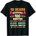 thumbnail image 1 of Exquisite and comfortable-40 Years Of Service 40th Year Work Anniversary For Men Women T-Shirt, 1 of 7