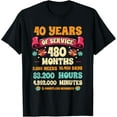 thumbnail image 1 of Exquisite and comfortable-40 Years Of Service 40th Year Work Anniversary For Men Women T-Shirt, 1 of 4