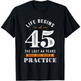 thumbnail image 1 of Exquisite and comfortable-45th birthday funny Gift Life Begins at Age 45 years old T-Shirt, 1 of 4