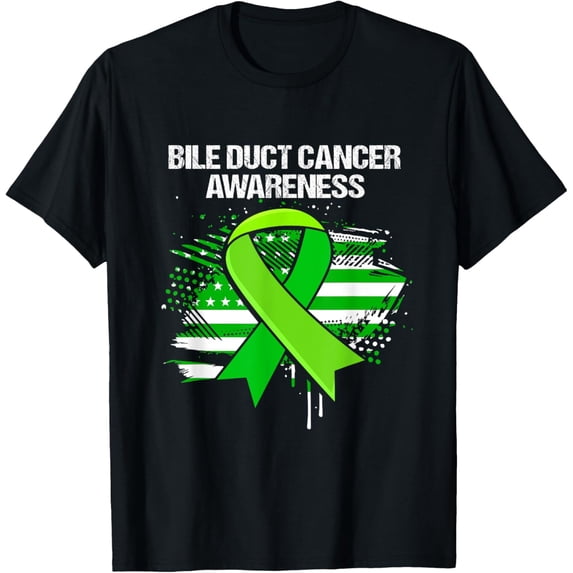 Exquisite and comfortable-4th Of July American Flag Bile Duct Cancer Awareness T-Shirt