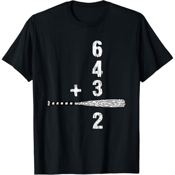 Exquisite and comfortable-6 + 4 + 3 = 2 Baseball Softball Double Play Math T-Shirt