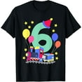 thumbnail image 1 of Exquisite and comfortable-6th Birthday Train Lovers I'm 6 Boys Kids Six Years Old T-Shirt, 1 of 4
