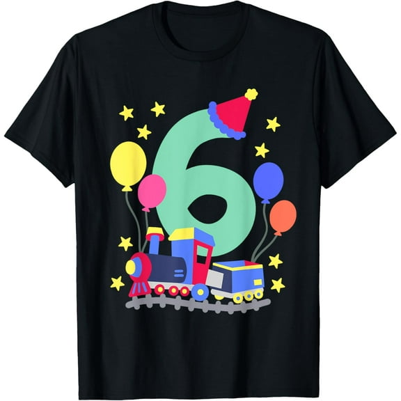 Exquisite and comfortable-6th Birthday Train Lovers I'm 6 Boys Kids Six Years Old T-Shirt
